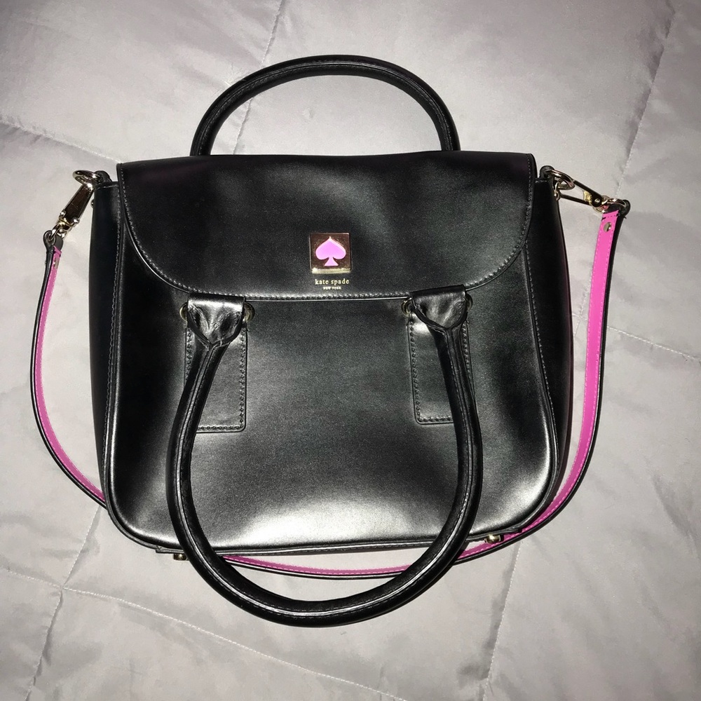 Kate spade black/pink messenger purse brand new